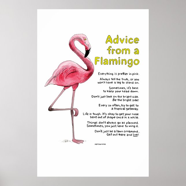 Ratschläge von einem Flamingo-Poster Poster (Vorne)