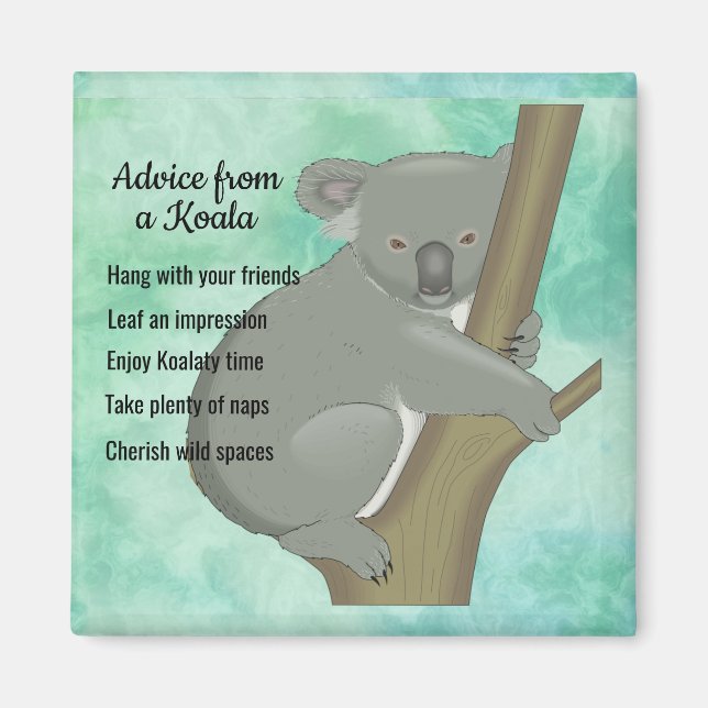 Ratschläge von einem Koala Design Magnet (Vorne)