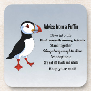 Ratschläge von einem Puffin Design Untersetzer