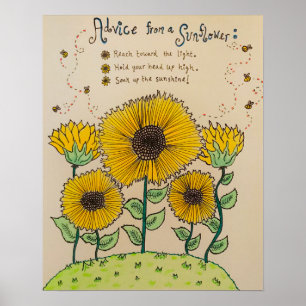 "Ratschläge von einer Sonnenblume" Poster