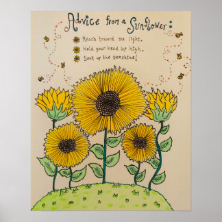 "Ratschläge von einer Sonnenblume" Poster