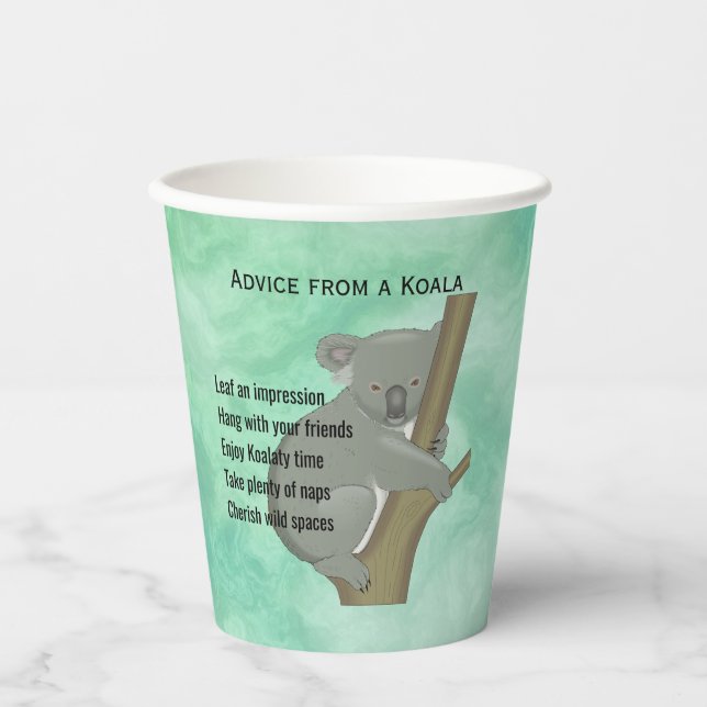 Ratschläge von Koala Design Paper Cups Pappbecher (Vorderseite)