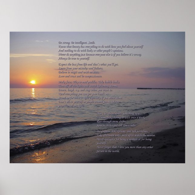 Ratschläge von Mutter zu Tochter zum Sonnenunterga Poster (Vorne)