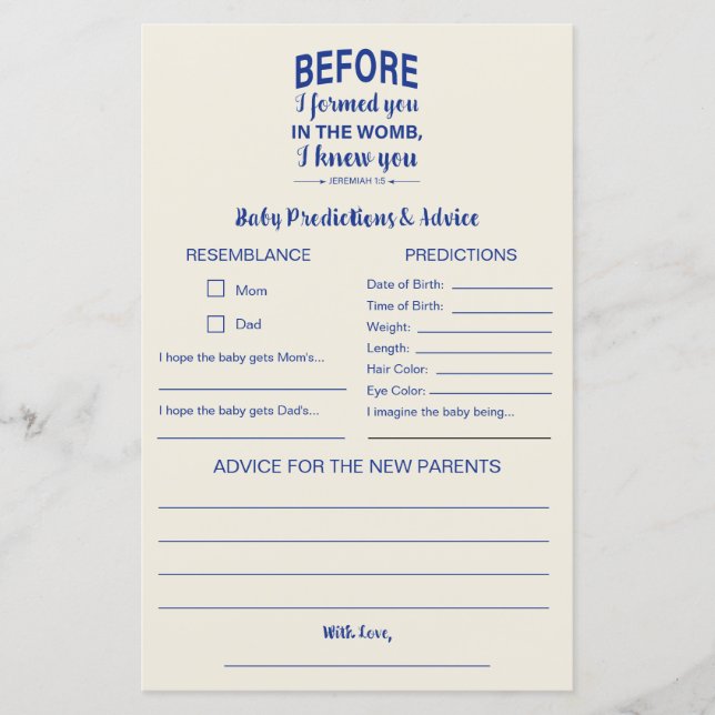 Ratschläge & Vorhersagen Bible Verse Baby Duschgam (Vorderseite)