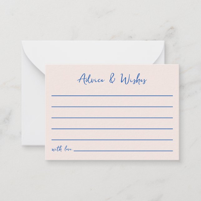 Ratschläge & Wünsche Blauer Bow Handgezeichnetes B Mitteilungskarte (Vorderseite)