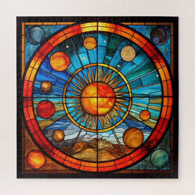 Rätsel des Solarsystems aus Glas Puzzle (Vertikal)