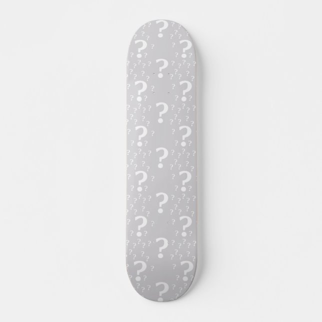 Rätsel-Fragezeichen Rätsel hellgrau Skateboard (Vorne)