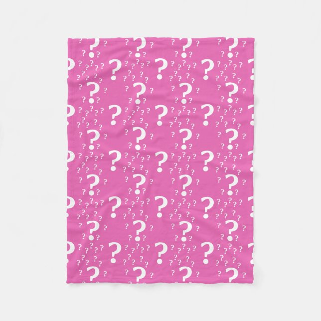 Rätsel-Fragezeichen rätseln pink Fleecedecke (Vorderseite)