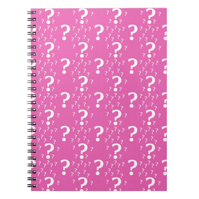 Rätsel-Fragezeichen rätseln pink Notizblock (Vorderseite)