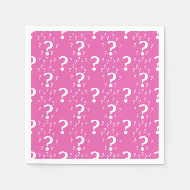 Rätsel-Fragezeichen rätseln pink Serviette (Vorderseite)