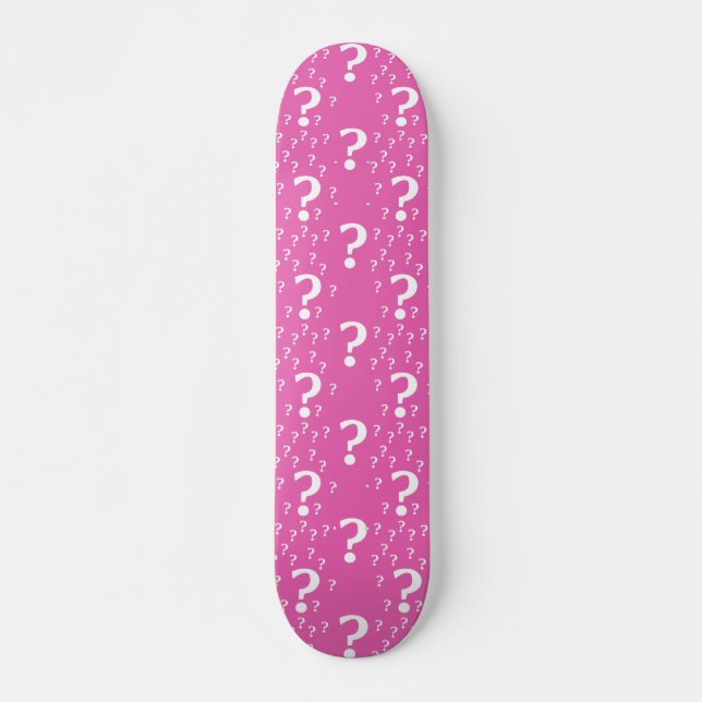Rätsel-Fragezeichen rätseln pink Skateboard (Vorne)