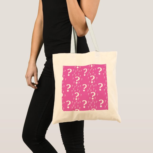 Rätsel-Fragezeichen rätseln pink Tragetasche (Vorderseite (Produkt))