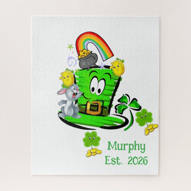 Rätsel Frohen St. Patrick's Day Hase Puzzle (Vertikal)