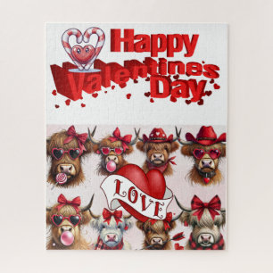 Rätsel Frohen Valentinstag Kühe Puzzle