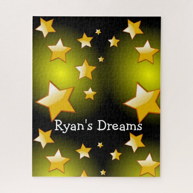 Rätsel Gelbe Sterne schwarz Puzzle (Vertikal)