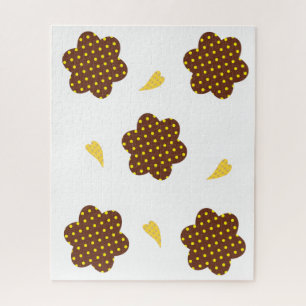 Rätsel Gelbe und braune Blume Herz Puzzle