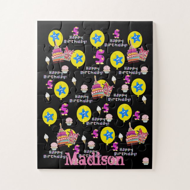 Rätsel, Happy 5th Birthday, #5 Black Puzzle (Vertikal)