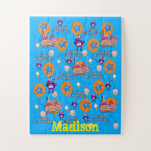 Rätsel, Happy 6. Geburtstag, Blau Puzzle