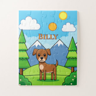 RÄTSEL: KINDER Cute Hund & Berge Kinder Puzzle