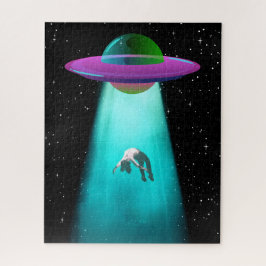Rätsel: Retro-Alien-UFO-Entführungs-Puzzle Puzzle
