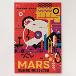 RÄTSEL: Retro individuelles Mars-Weltraum-Reisepos Puzzle
