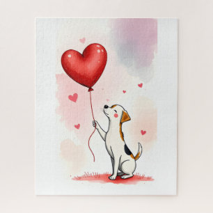 Rätsel Rote Herzen Frohen Valentinstag Hund Puzzle