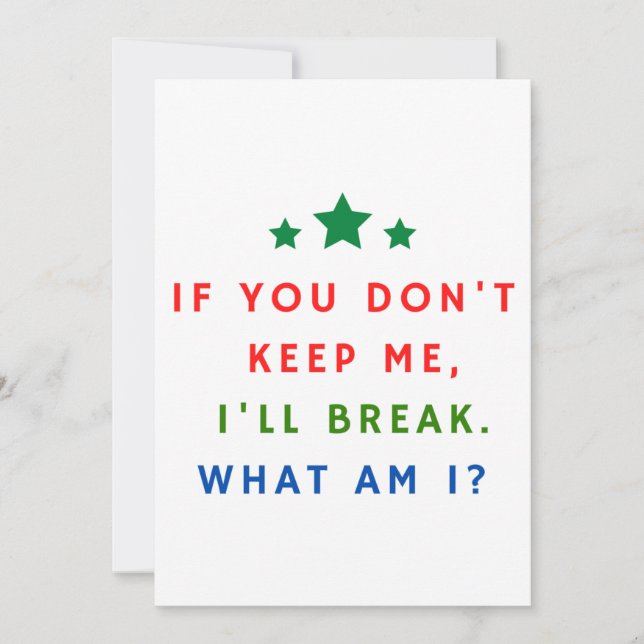 Rätsel und Antworten Einladung (Vorderseite)