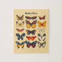 RÄTSEL: Vintage Botanische Schmetterlinge