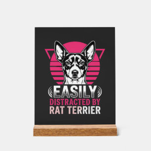 Ratt Terrier leicht abgelenkt Retro-Hund Acrylschild