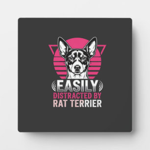 Ratt Terrier leicht abgelenkt Retro-Hund Fotoplatte