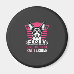 Ratt Terrier leicht abgelenkt Retro-Hund Magnet