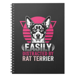 Ratt Terrier leicht abgelenkt Retro-Hund Notizblock