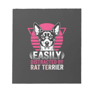 Ratt Terrier leicht abgelenkt Retro-Hund Notizblock