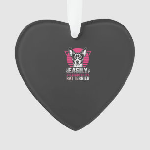 Ratt Terrier leicht abgelenkt Retro-Hund Ornament