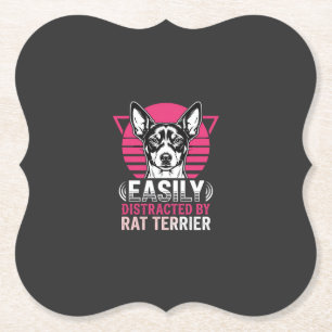 Ratt Terrier leicht abgelenkter Retro-Hund Untersetzer