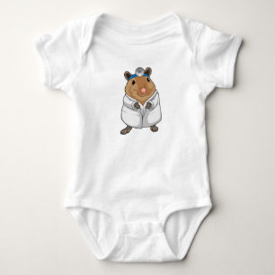 Ratte als Arzt mit Arztmantel Baby Strampler