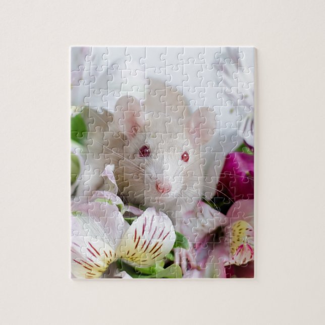 Ratte in den Blumen Puzzle (Vertikal)