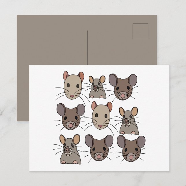 Ratte Maus Mäuse Postkarte (Vorne/Hinten)