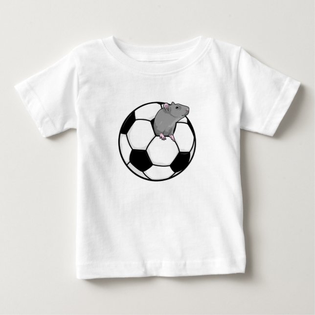 Ratte mit Fußball Baby T-shirt (Vorderseite)