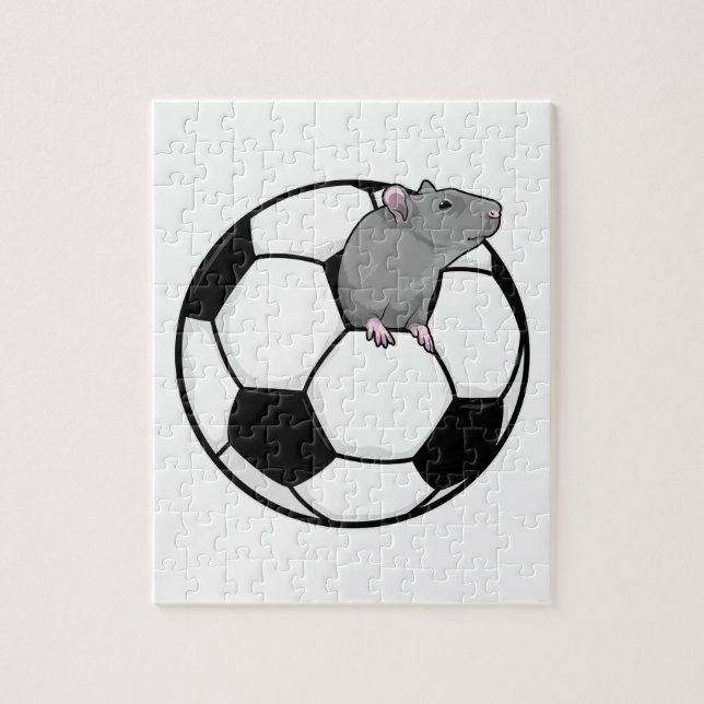 Ratte mit Fußball Puzzle (Vertikal)