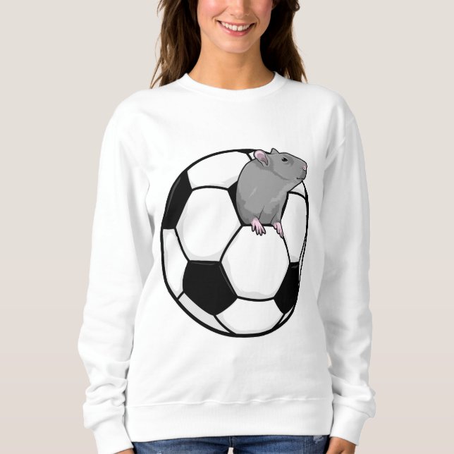 Ratte mit Fußball Sweatshirt (Vorderseite)
