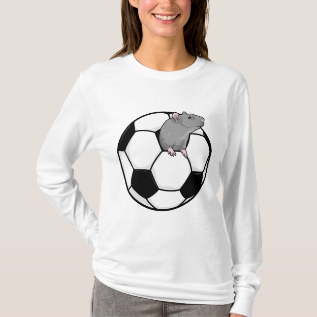 Ratte mit Fußball T-Shirt (Vorderseite)