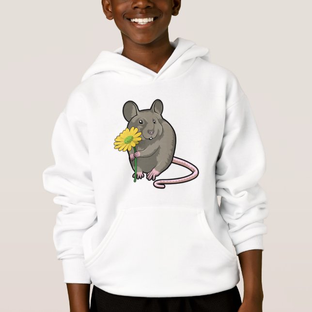 Ratte mit gelber Blume Hoodie (Vorderseite)