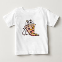 Ratte mit Pizza-Säuglings-T - Shirt