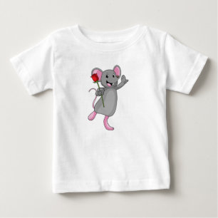 Ratte mit Rosenblume Baby T-shirt