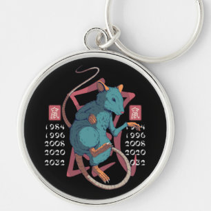 Ratte-Ost-Zodiakzeichen-Design Schlüsselanhänger