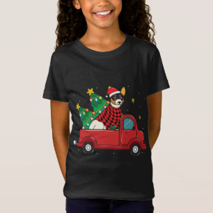 Ratte Terrier Christmas Truck Tree Mama Vater Dog T-Shirt