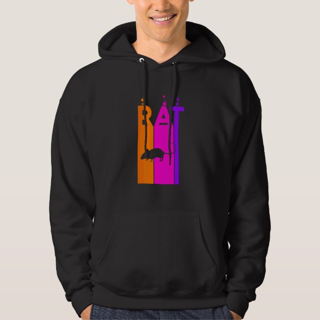 Ratte Tier Regenbogen Blase Mit Silhouette Hoodie (Vorderseite)
