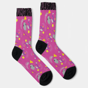 Ratte und Käse Muster Pink Socken
