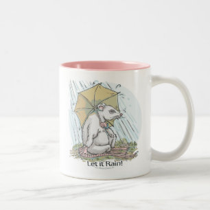Ratte unter Regenschirm-Tasse Zweifarbige Tasse